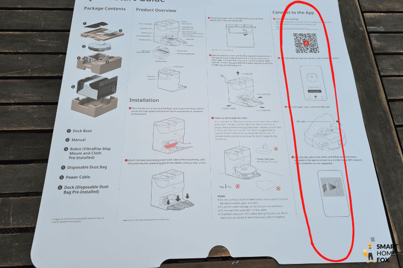 Die Schnellstartanleitung ist in der Nahaufnahme zu sehen